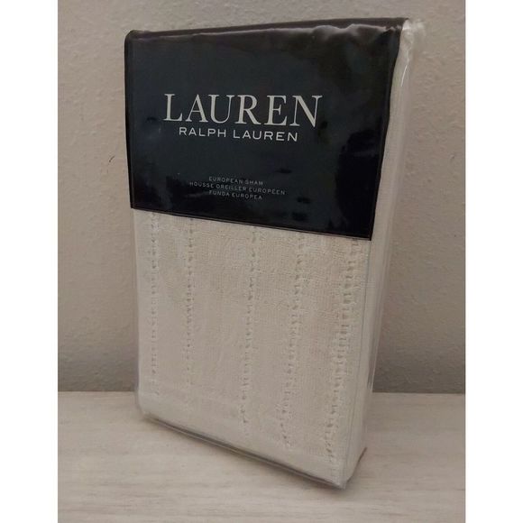 Ralph Lauren CALLEN Cotton OPEN WEAVE Cream Euro European Pillow Sham 26"x26" - Picture 2 of 9